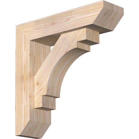 Merced Slat Smooth Bracket W/ Offset Brace, Douglas Fir, 5 1/2W X 20D X 20H